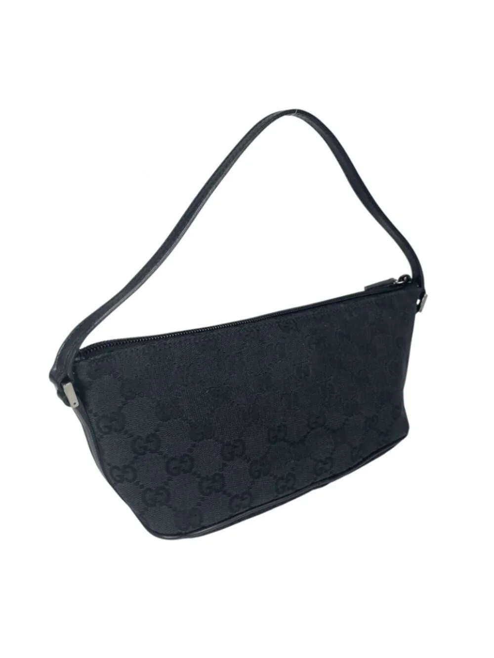 Gucci Pouch Handbag GG Canvas Black